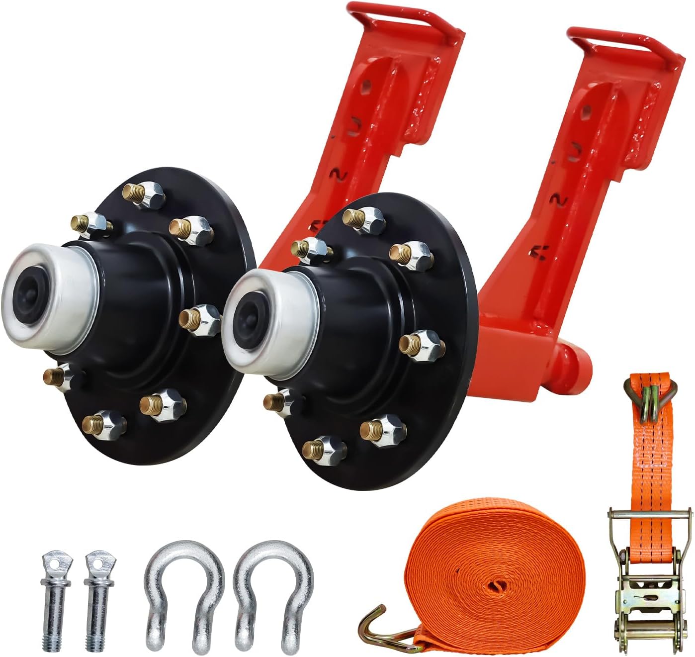 New Up Grade 2Pack Shipping Container Wheels 8-Lug Wheels Kit |Shipping Container Axle with Ratchet Tie Down-Moves 20ft - 40ft. Marine containers | Marine Container Accessories