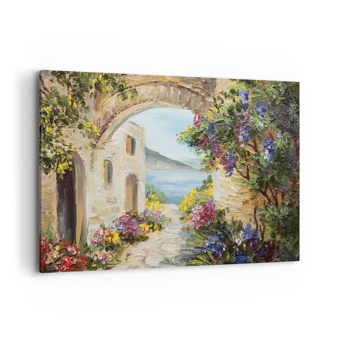 Quadri Moderni su Tela 120x80 cm Stampe da Parete Architettura Fiori - 4191 | Casa Santorini Quadro Decorativo Grande XXL 1 pezzo Soggiorno Camera da Letto Arte da Parete Decorazione da Parete ARTTOR