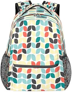 Mochilas para adolescentes meninas meninos folha abstrata mochila de viagem para mulheres homens, bolsas de livros de padrão moderno mochilas universitárias para escola, trabalho laptop mochilas resistentes à água mochila para caminhadas, Multicor, Medium