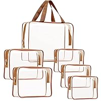 Vista 35 de Kit de 3 piezas de artículos de aseo de viaje de PVC transparente para mujeres y hombres, organizador de embalaje de vinilo impermeable, bolsas