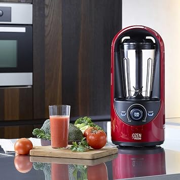 Pado Ozen 310 Vacuum Blender, Countertop Kitchen Blender for Nutrient Dense Smoothie Blends That Don't Separate, Plus Extra Vacuum Storage Container-Red