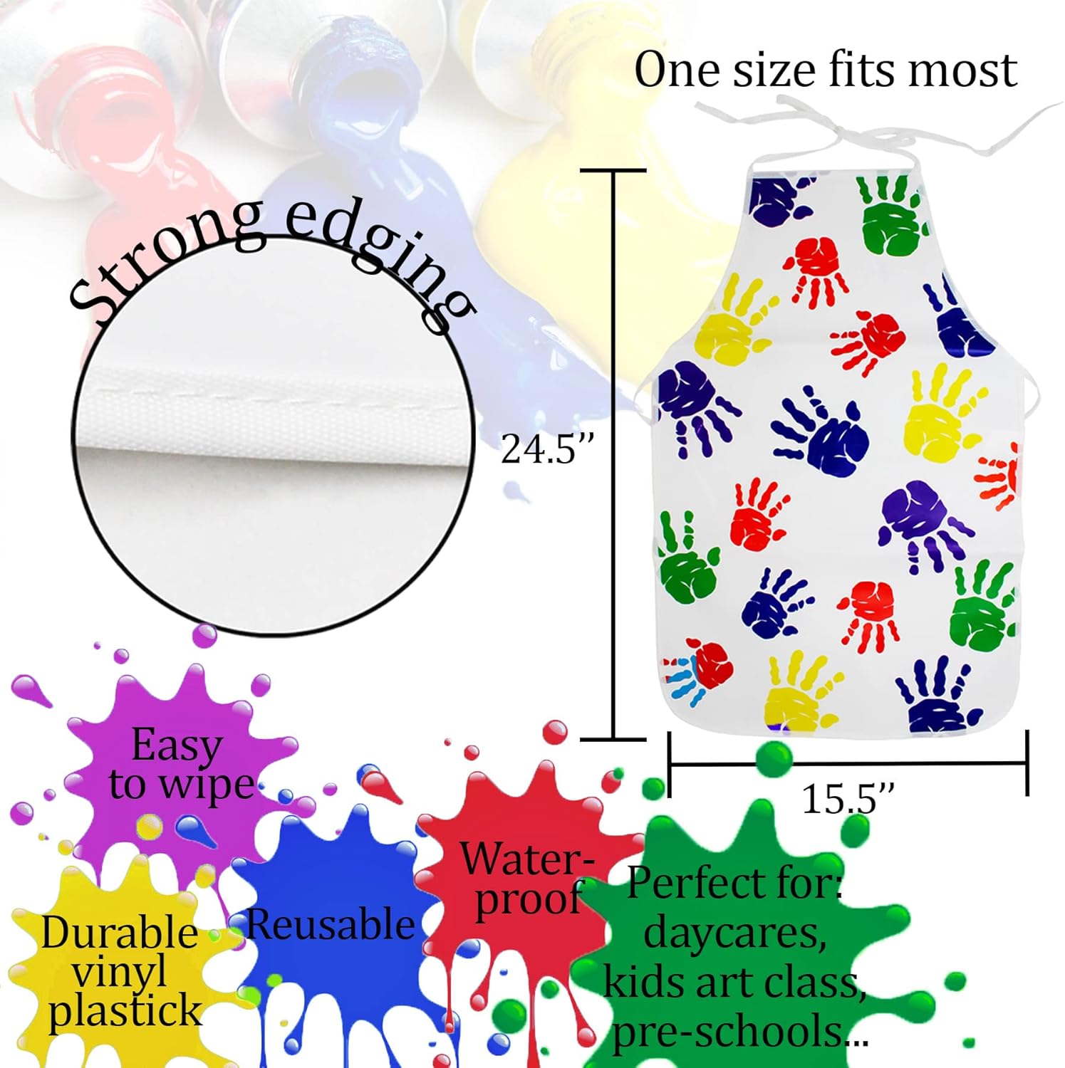 Kids Painting Aprons Childrens Waterproof Artist Paint Apron for Kids Easy Wipe