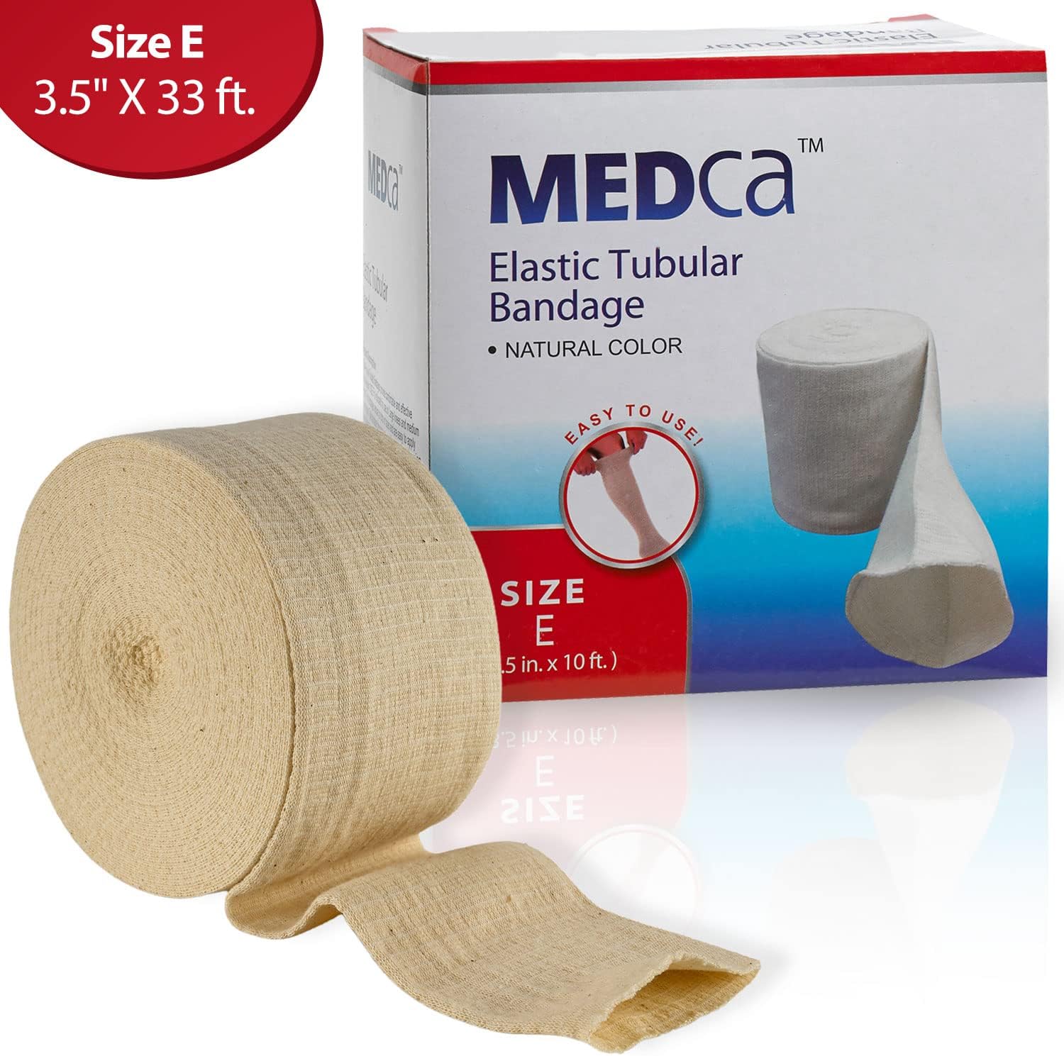 Elastic Tubular Support Bandage Size E, 10M Box - Natural Color (3.5" X 33 feet) for Large Knee Support Bandage -Medium Thigh, Cotton Spandex : Industrial & Scientific