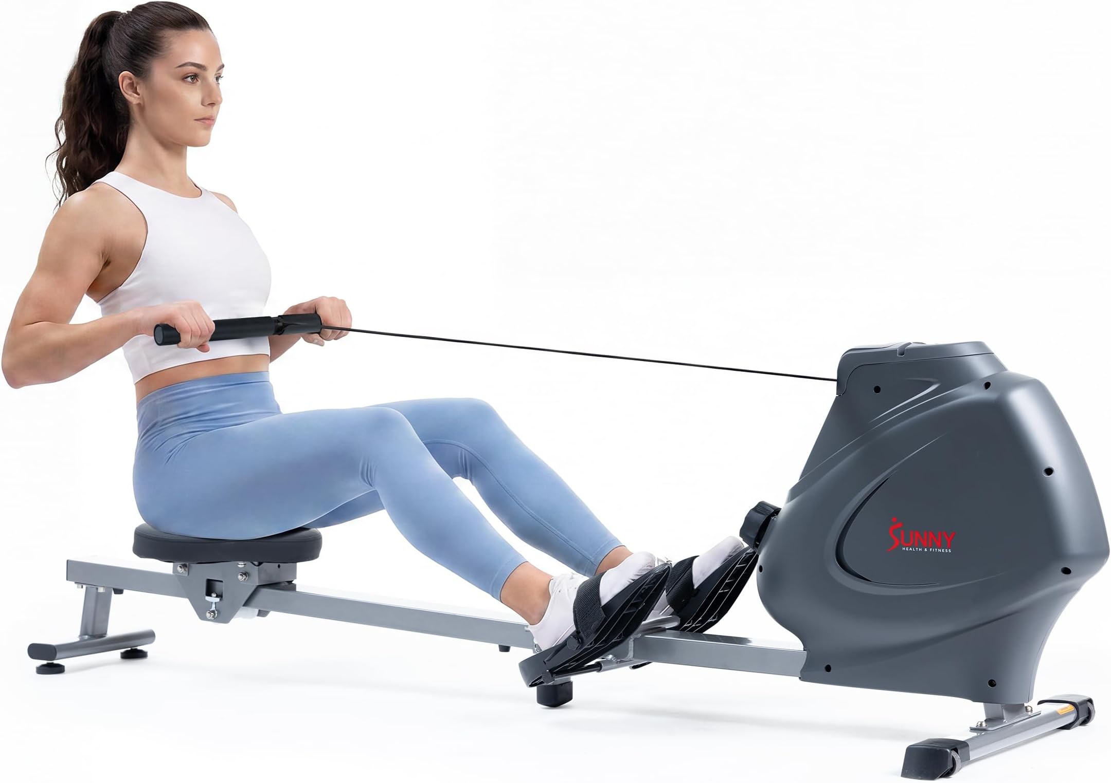 Sunny Health & Fitness Smart Rowing Machine, Magnetic Home Cardio Rower