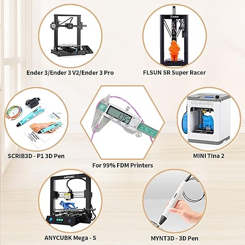 Miniatura 5 de Gitter - Filamento de ácido poliláctico (PLA) para impresora 3D HP3DF de 0.069 pulgadas (0.069 in), dureza mejorada, más ácido poliláctico 100%