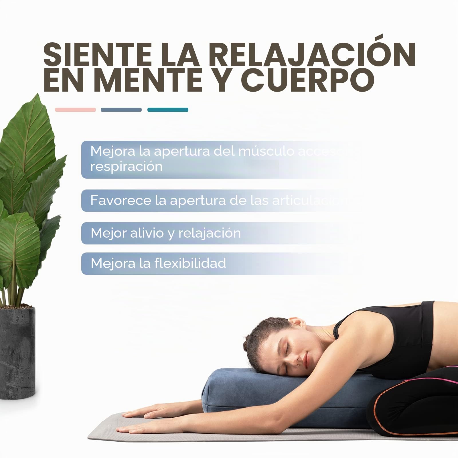 Yes4All Almohada de esponja de triple capa para yoga, almohada de refuerzo con espuma viscoelástica que proporciona una base para el viaje a la paz interior