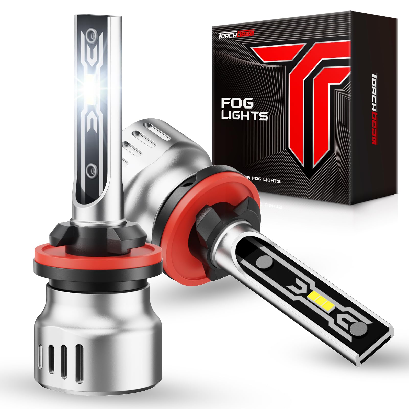 Torchbeam 880 LED Fog Light Bulbs or DRL, 12000LM 6500K Cool White, 1:1Mini Size 880/885/893/899 LED Fog Lights, 60000HRS Lifespan For Cars, Trucks,and SUVs,Pack of 2