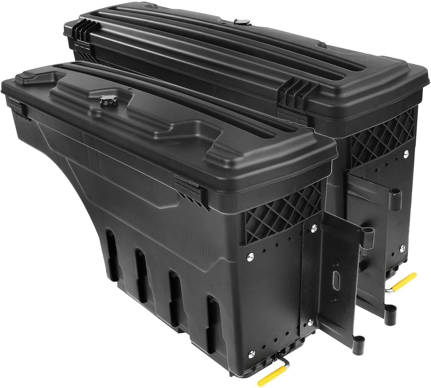 2pcs Left & Right Bed Storage Box Toolbox C/K Plastic for C1500 1988-1998 for C2500/C3500 1988-1999 for Ram 1500 1994-2001 for Ram 2500/3500 1994-2002 for Ram 3500 1994-2002 Black