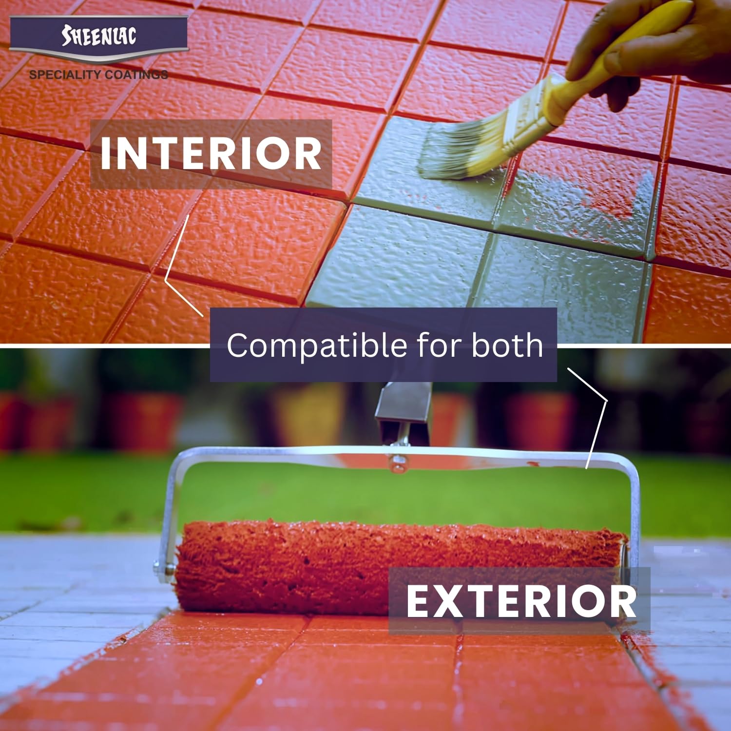 SHEENLAC Paver Coat 1K – Cardinal Red, 4 L | Water-Based Acrylic Floor Coating & Protective Sealant for Concrete and Paver Surfaces 4