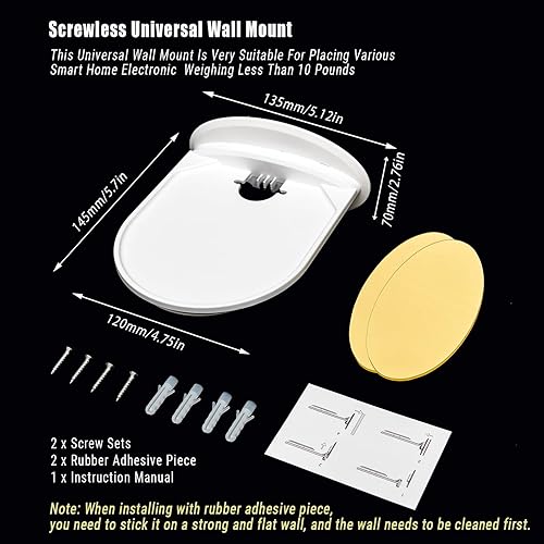 Miniatura 2 de Estante de montaje en pared, compatible con Echo Spot, Echo Pop, Echo Dot, HomePod Mini, Google Home, con almacenamiento de cable, fácil