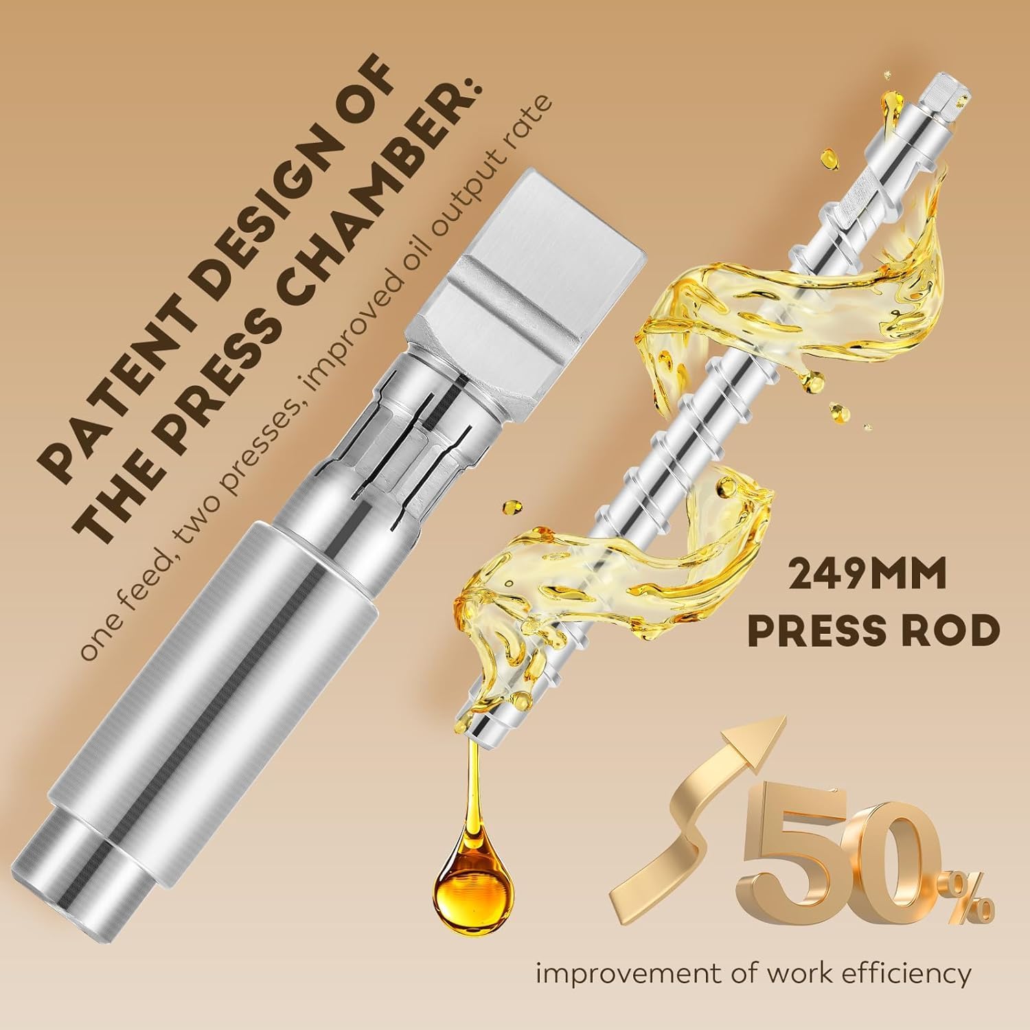 CGOLDENWALL Presse à huile commerciale 3000 W avec contrôleur de température intelligent, moteur industriel, tout en acier inoxydable (3000 W)
