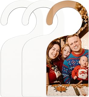 AUEAR, 3 Pack Sublimation Blanks Door Sign Wooden Hanger MDF Hardwood Hang Tag for Home Office