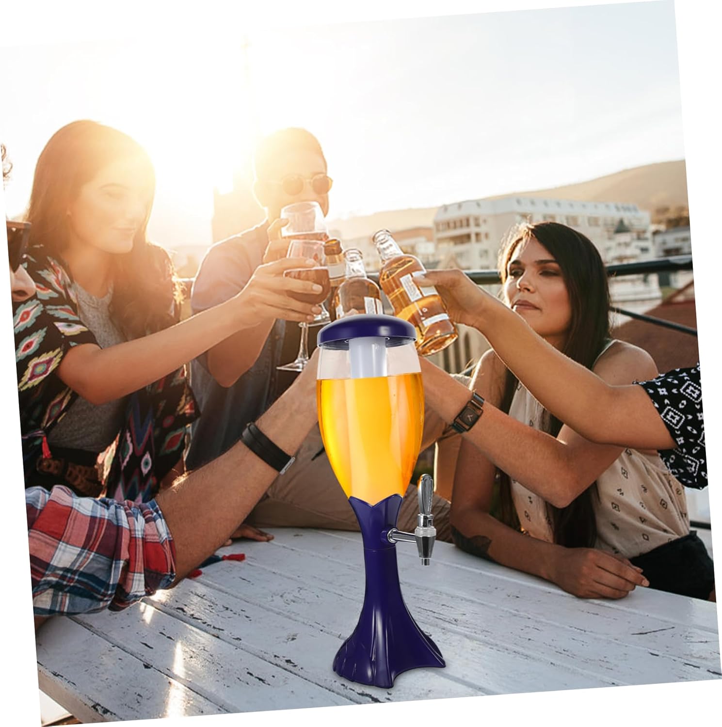 1Pc Beer Dispenser with Faucet Portable Party Drink Tower for Home and Bar for Tailgating and Outdoor Events Sturdy Base for Stability