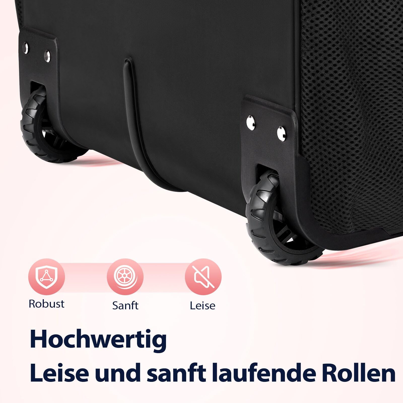 Ytonet Business Trolley Damen, Laptop Trolley 17,3 Zoll Laptop, Laptoptasche mit Rollen Wasserdicht, Business Aktenkoffer Damen mit Rädern, Pilotenkoffer mit Rollen für Reisen, Arbeit, Schule, Schwarz