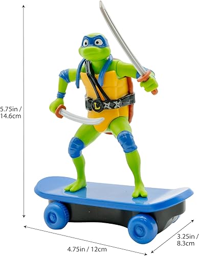 Miniatura 6 de Teenage Mutant Ninja Turtles Trituradoras de Alcantarilla Leonardo de 5", Edición de Película, Edades 3+, Conjuntos de Juego de Figuras de Juguete