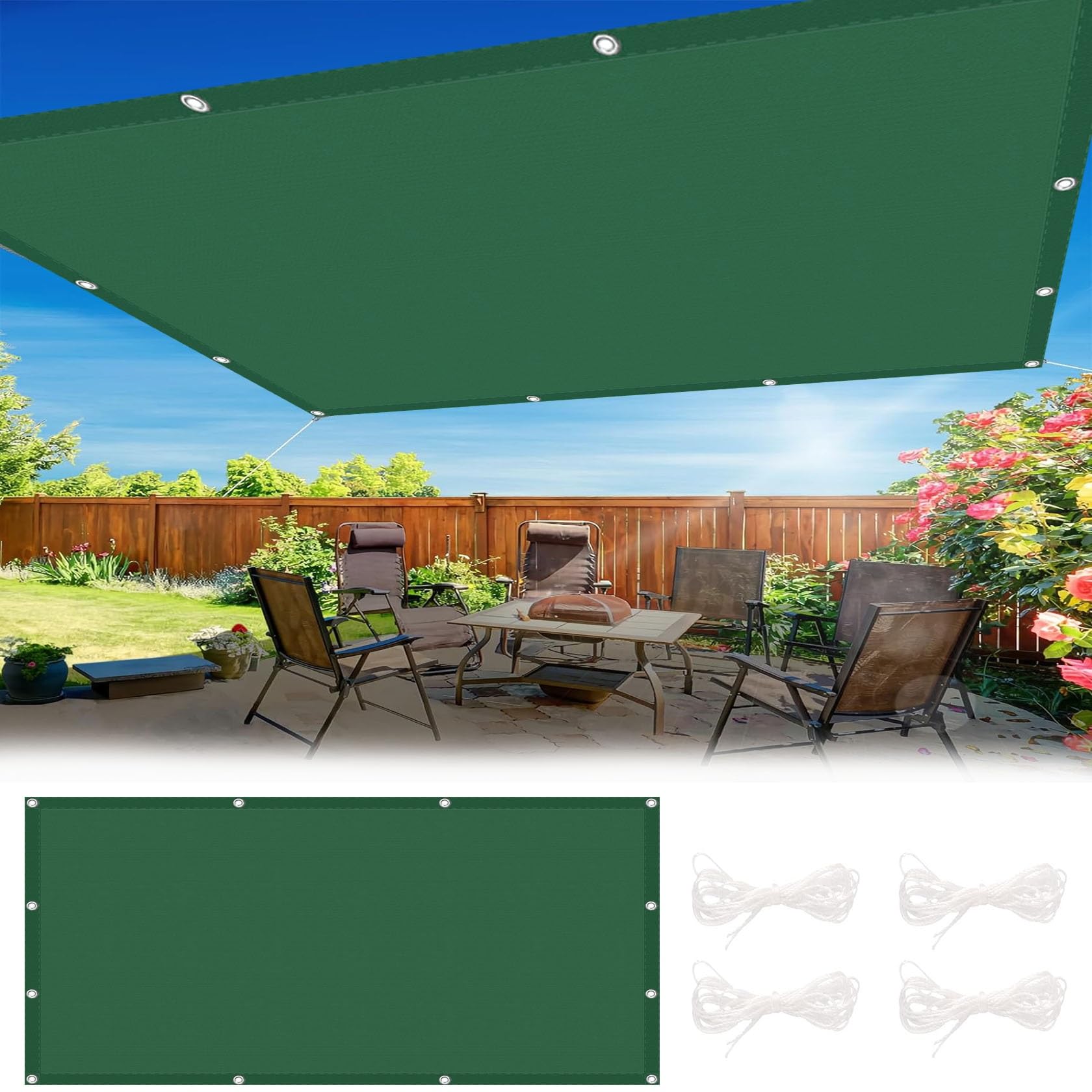 Voile d'ombrage 2x2 m pour créer un coin d'ombre frais au jardin