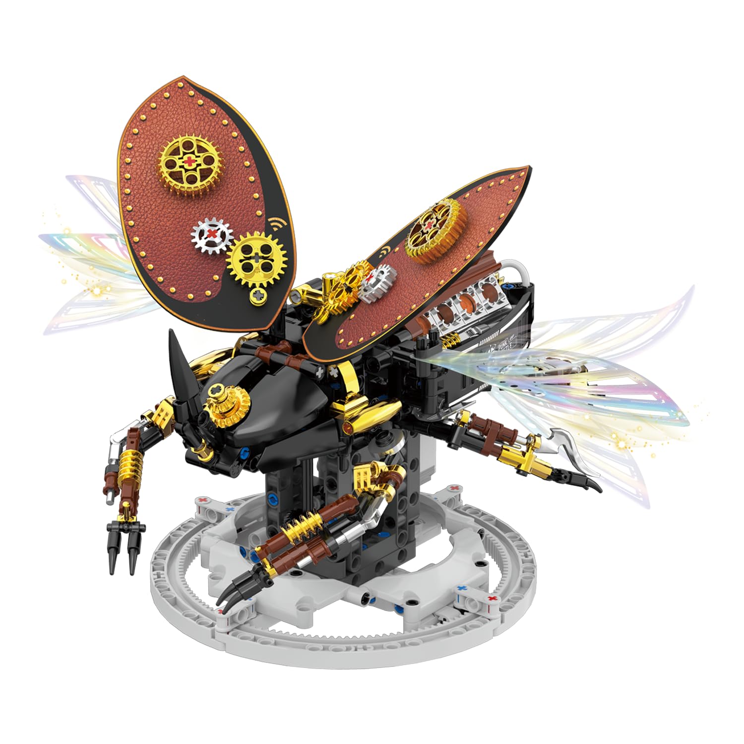 Mechanical Beetle V8 Engine Model Kit, DIY Metal Building Set with Working Motor, 3D Cyberpunk Insect Mechanical Puzzle, STEM Engineering Toy Gift for Adults Teens Car Enthusiasts