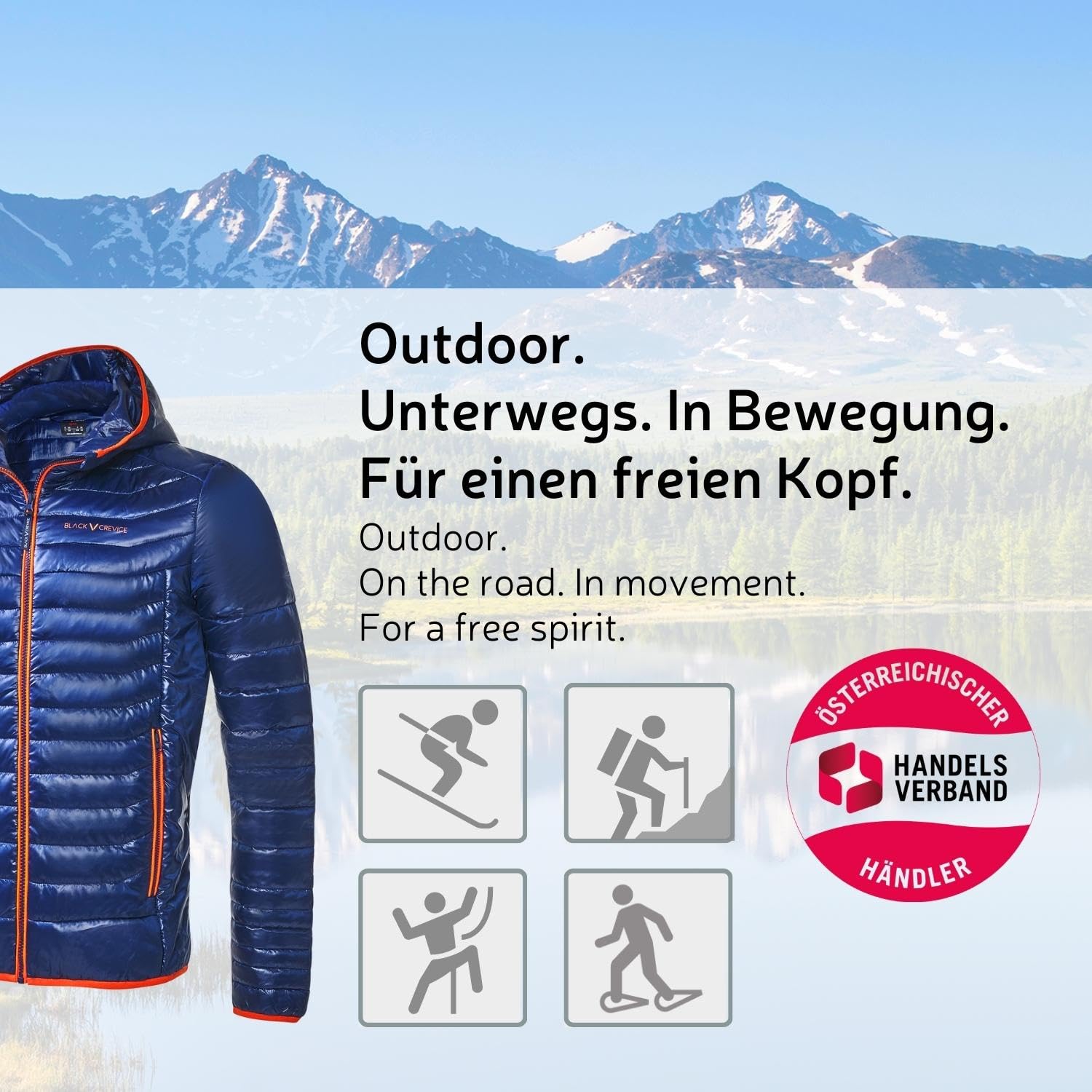 Black Crevice Giacca isolante da uomo I Giacca outdoor traspirante uomo I Giacca funzionale di qualità da uomo in 100% poliestere e imbottitura termoisolante I Idrorepellente e anti-vento