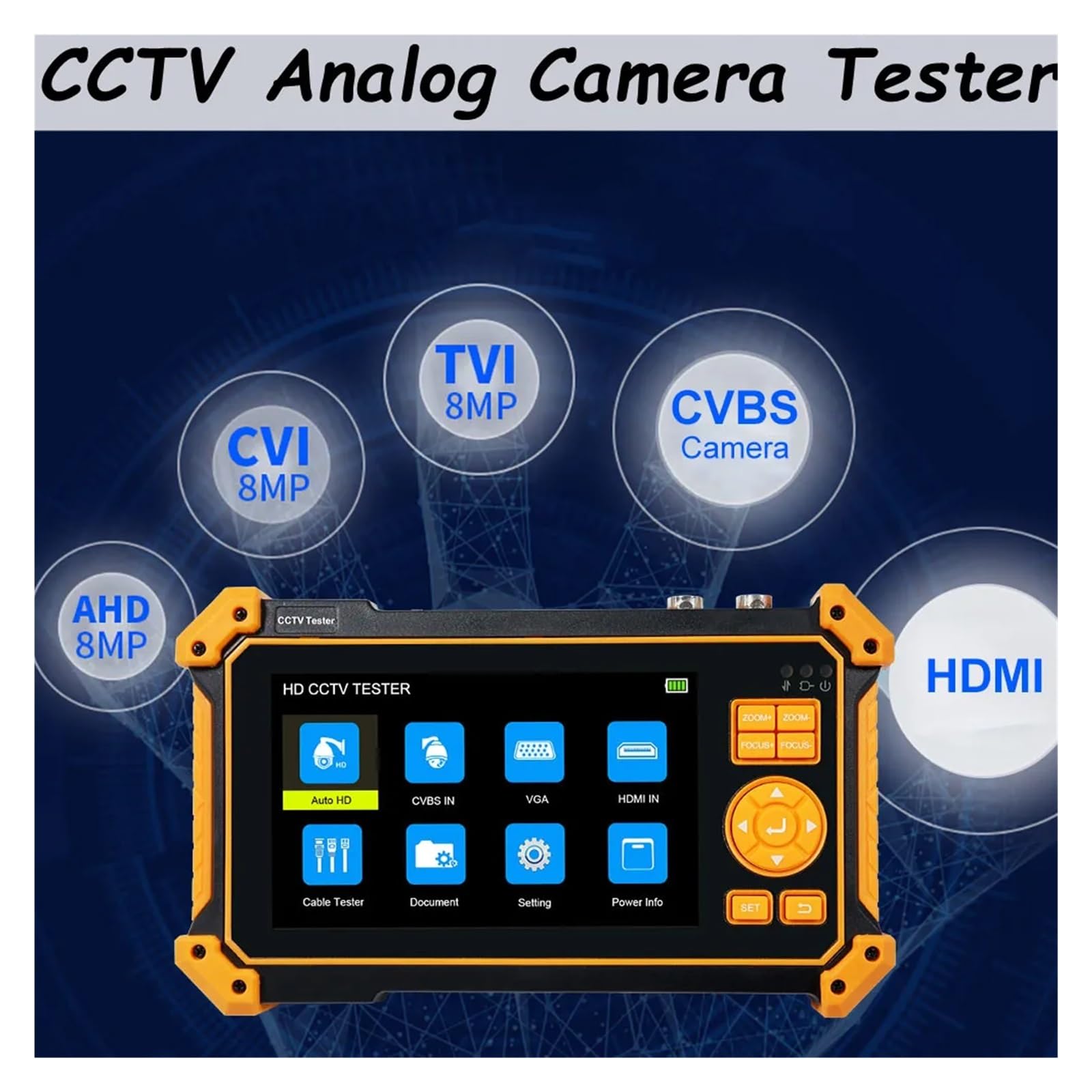 Tester for Telecamera CCTV 4K 8MP AHD CVI TVI CVBS Tester for Telecamera IP Display HD Monitor Video Touch Screen IPS da 5.4 Pollici Strumento Tester IPC(IPC-5100Plus)
