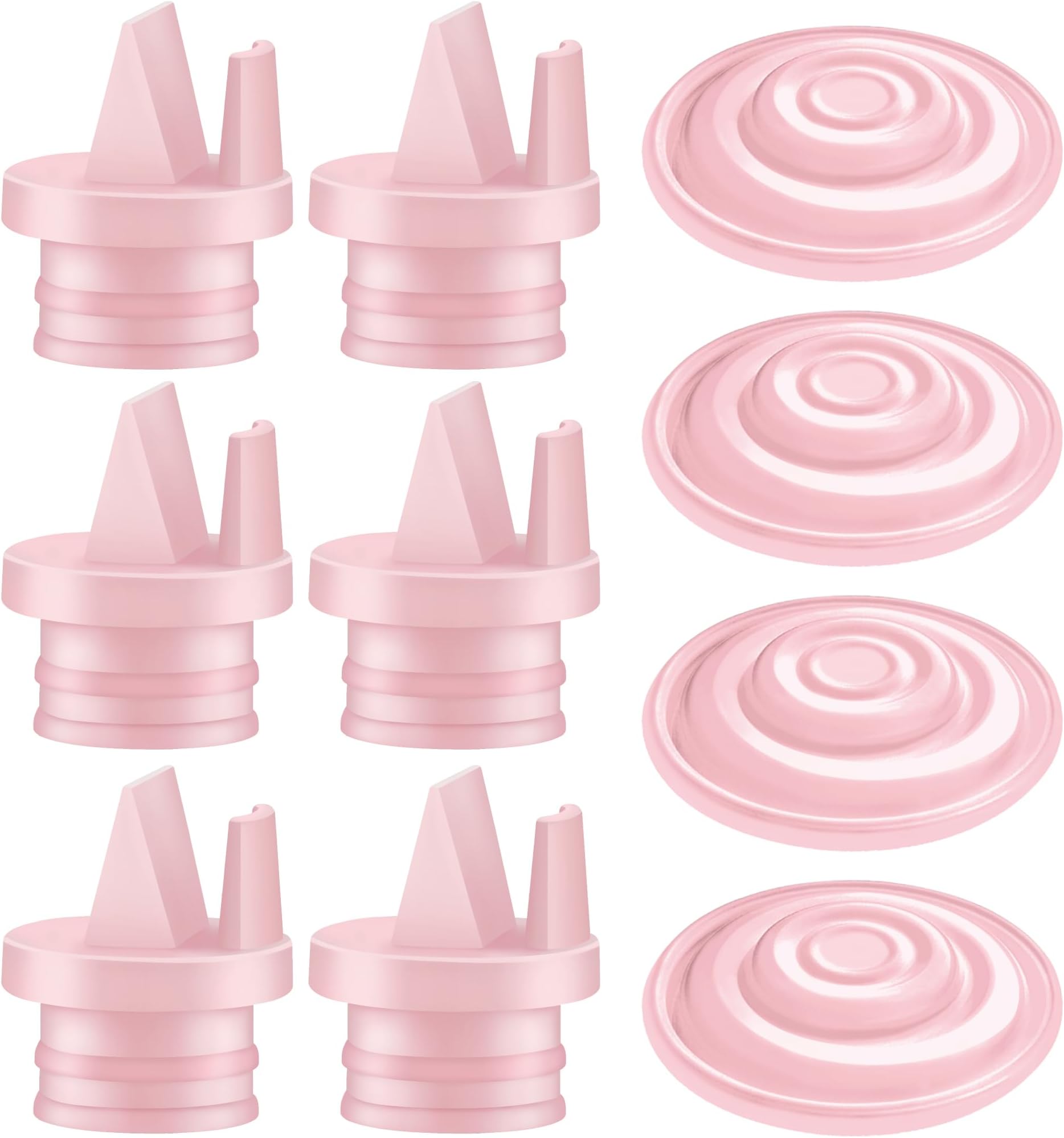 Pump Parts Incl Duckbill Valve with Pull Tab Silicone Diaphragm Compatible with Spectra S1, S2, Synergy Gold; Not Original Spectra Pump Parts; 10 pc Pink