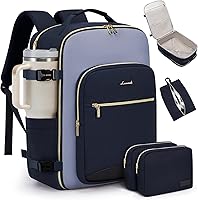 Vista 15 de LOVEVOOK Mochila de viaje de 40 L para mujeres y hombres, equipaje de mano aprobado por aerolíneas con 3 cubos de embalaje, bolsas de noche TSA
