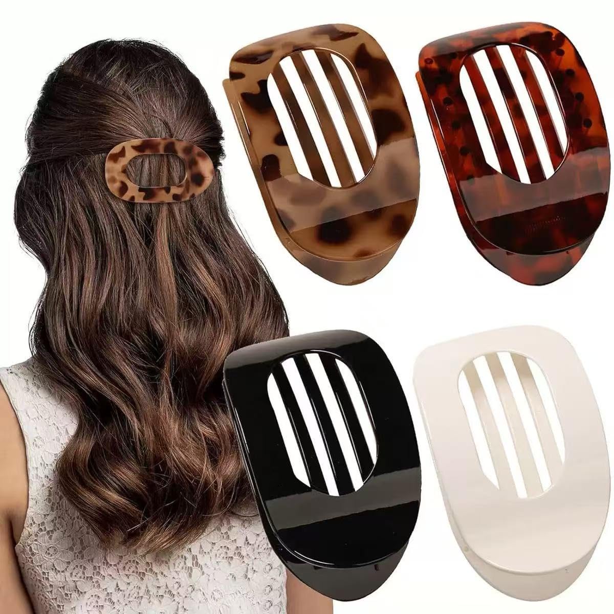 Flat Hair Clips For Women, French Hair Claw Clips For Thick, Thin, Long & Short Hair,Perfect for Daily Use, Weddings, Parties, Sports & More (Pack of 8) - Image 6
