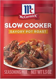 McCormick Slow Cooker Savory Pot Roast Seasoning Mix 1.3 oz - Easy Homemade Flavor for Tender Beef Roast & Veggies