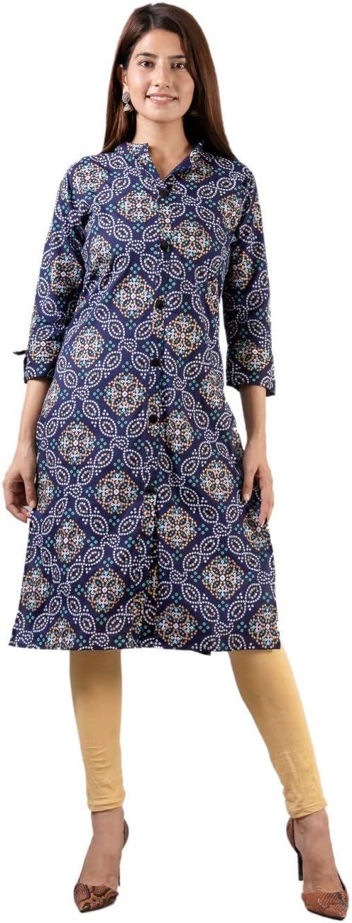 TMH | Cotton Kurti Multi-Color DG 2 L Size | Multicolour