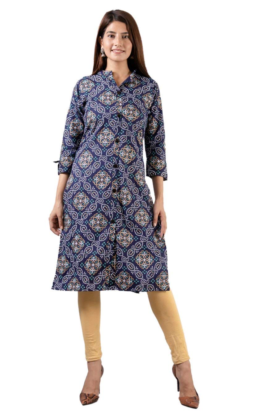 TMH | Cotton Kurti Multi-Color DG 2 L Size | Multicolour
