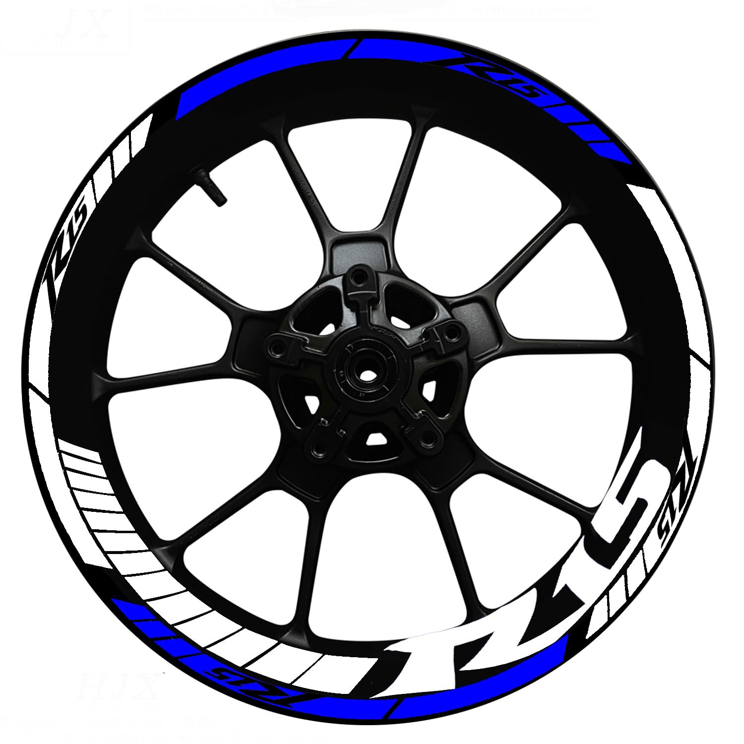 R15 Motorcycle Rim Stickers for Front & Rear Wheels | 18 Pcs Pre-Cut & Pre-Curved Reflective Wheel Rim Tape | Waterproof Vinyl | Easy DIY Installation (R1-STR-WH&BL)-image-16