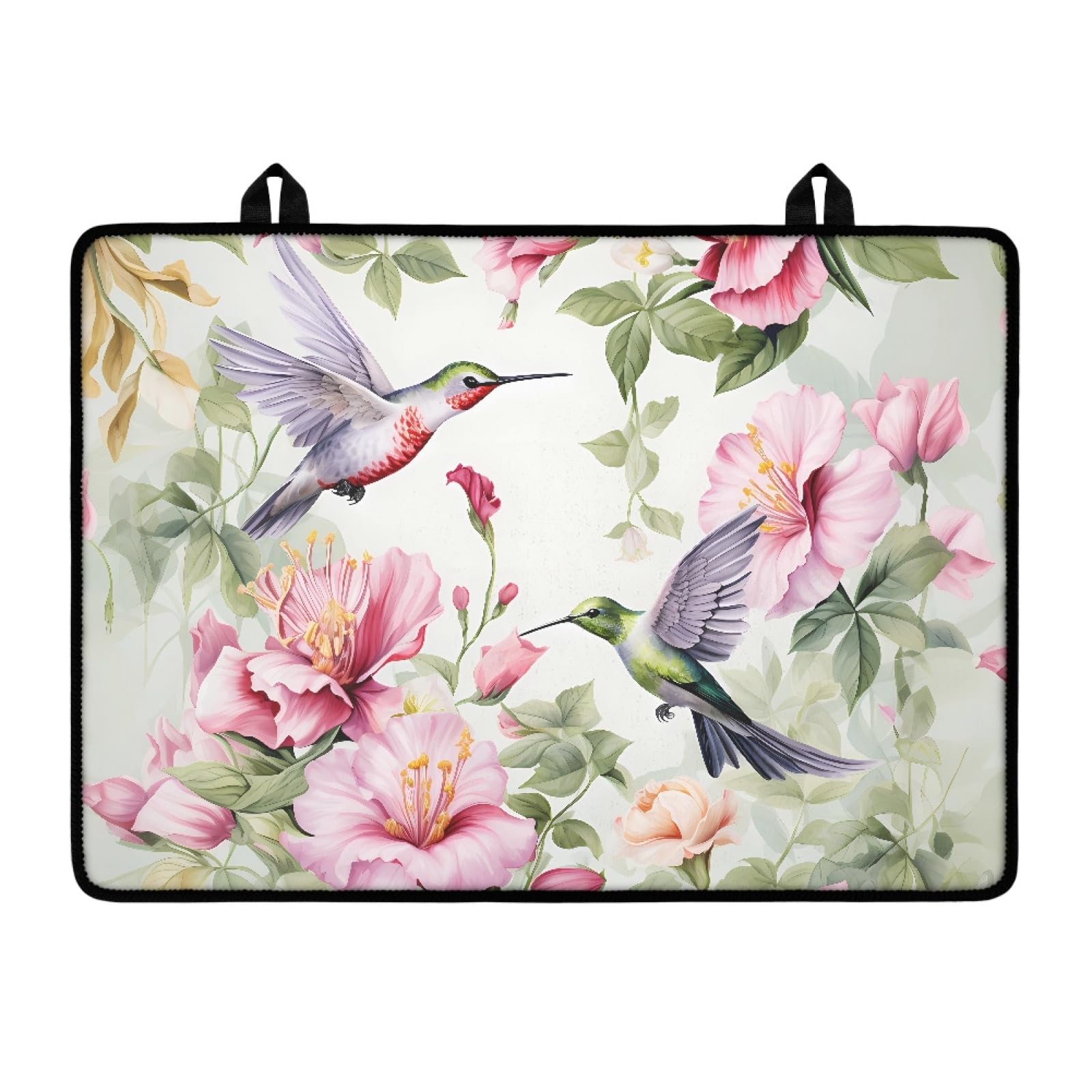 Hummingbird Floral Stove Top Covers for Electric,Anti-Slip Heat Resistant Cooktop Cover Protector Mat for Glass Multipurpose Glass Top Cover Protector,Thick Natural Rubber(29.18"x20.96")