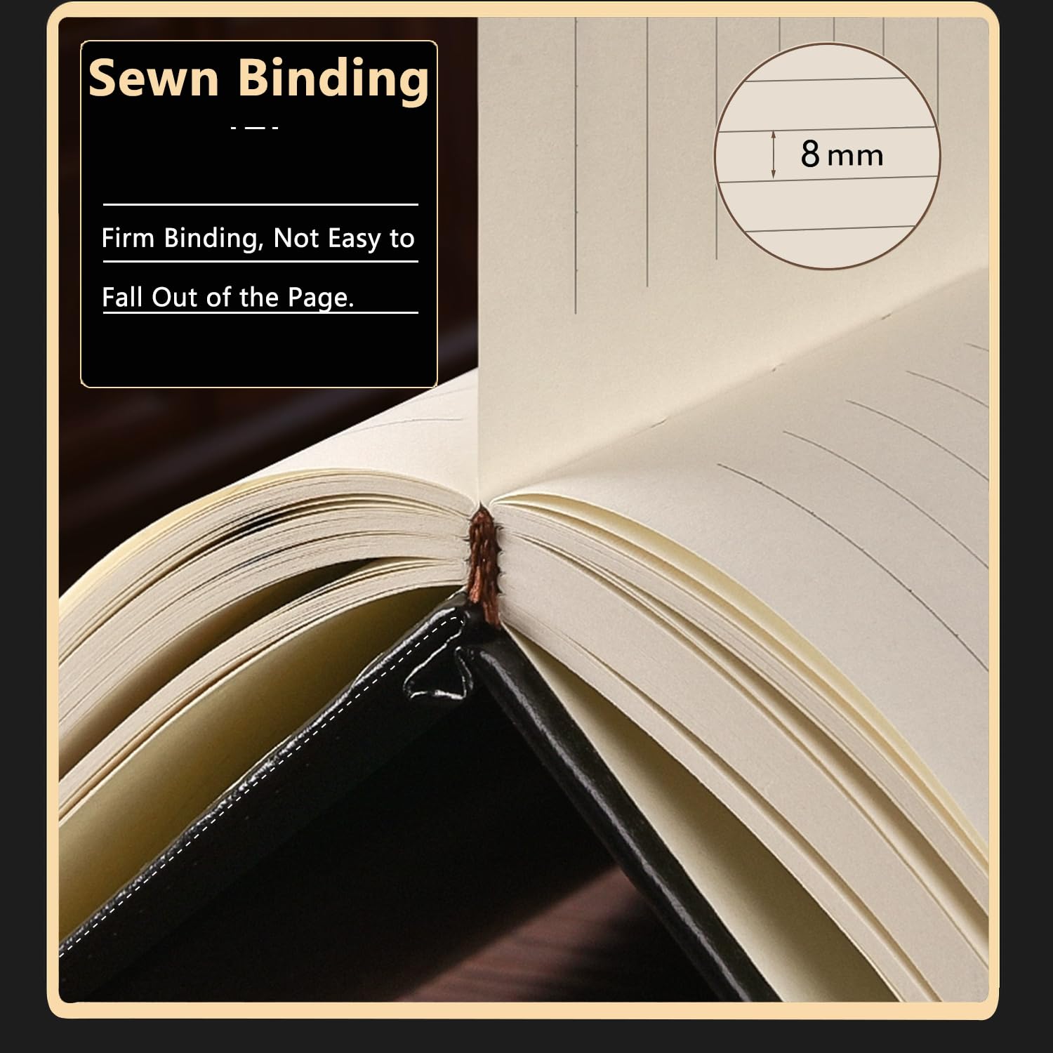 Cuaderno rayado, diario de cuero de tapa dura, cuaderno rayado A5 para el trabajo y tomar notas, perfecto para oficina, escuela, suministros para el hogar para mujeres y hombres para escribir, bandera