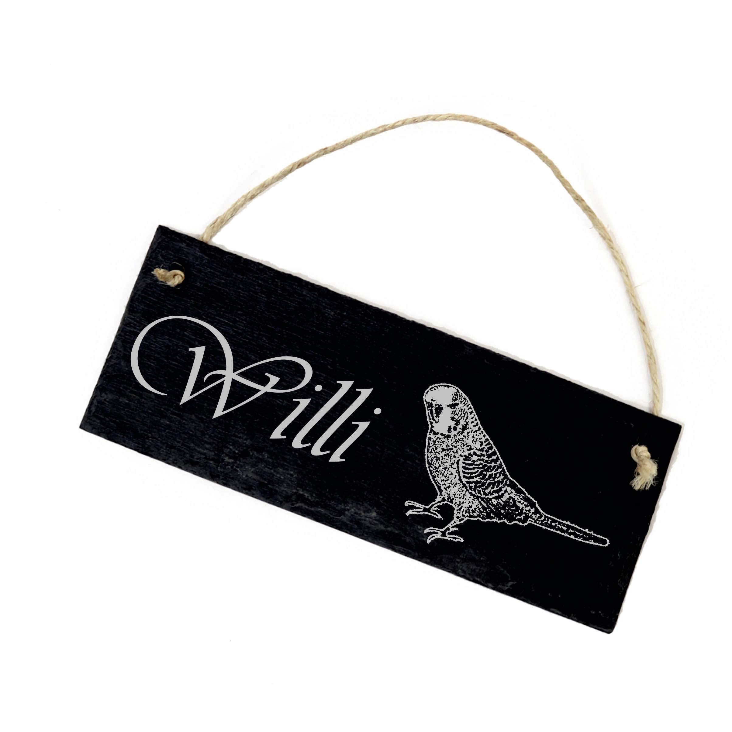 Slate Plaque Name Plate Budgie Door Sign 22 x 8 cm