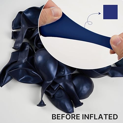 Miniatura 3 de PartyWoo Globos de color azul marino, 100 unidades, diferentes tamaños, paquete de 18, 12, 10, 5 pulgadas, kit de arco de globos azul oscuro perla