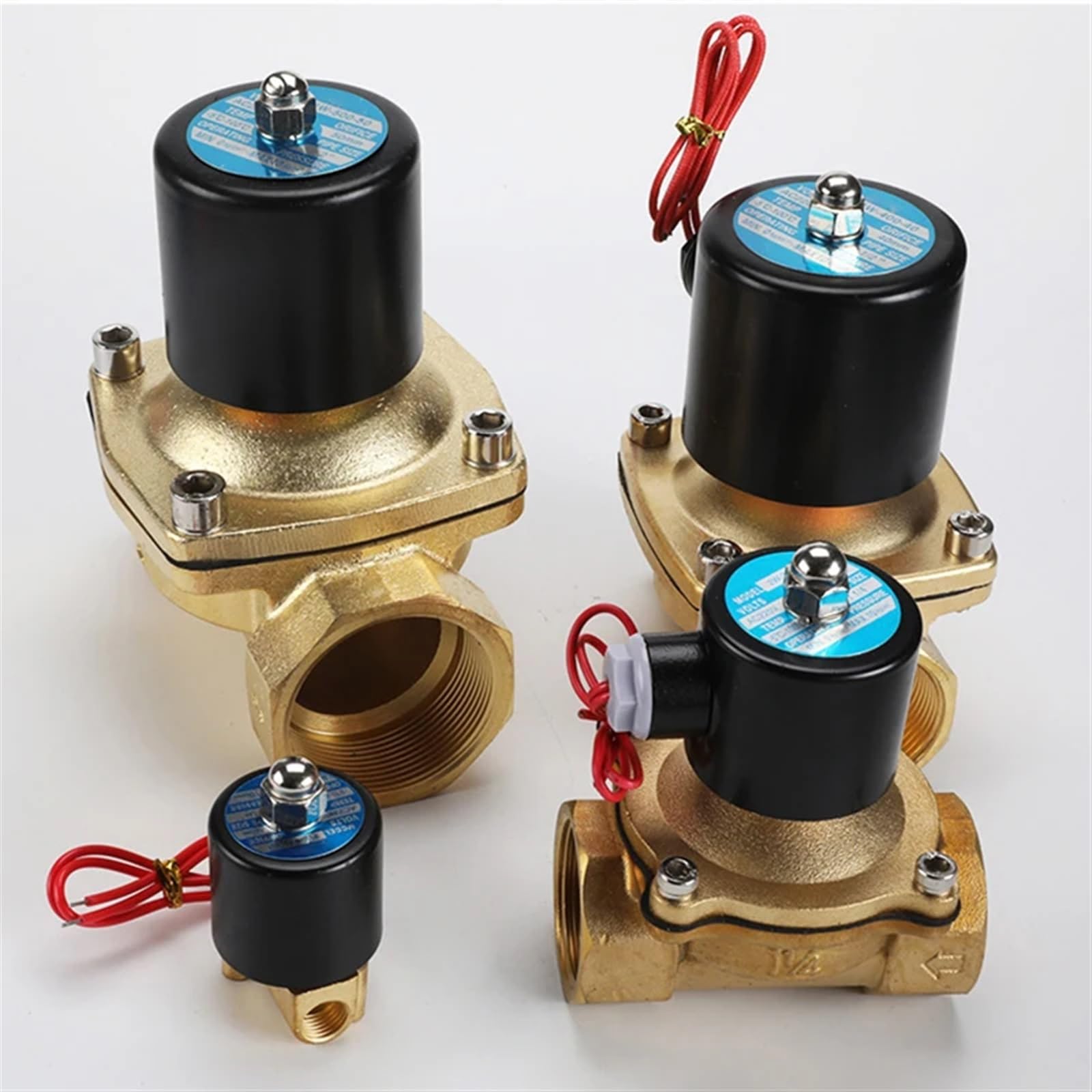 Elektryczny zawór pneumatyczny 1/4", 3/8", 1/2", 3/4", 1" BSP DN8/10/15/20/25/50 Normalnie zamknięty, do wody, oleju i powietrza, 12 V, 24 V 220 V (miedź Body-ac220v, DN15)
