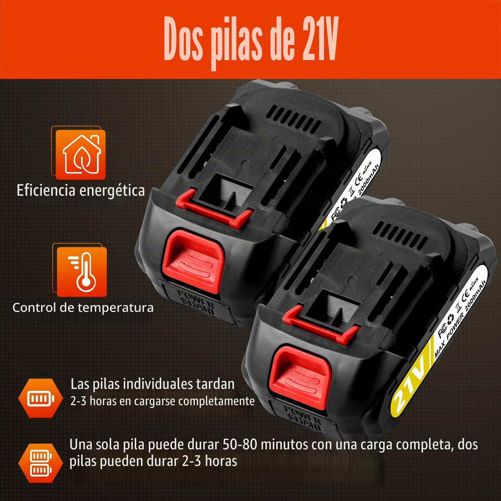 Tijeras de Podar Electricas, Apertura Máxima de La Hoja 40-50 mm, 2*2Ah Batería Sk7 cuchilla, 2 Tamaños de Apertura con Monitor, Tijeras de Podar con Motor Brushless para Jardinería,Árboles Frutales
