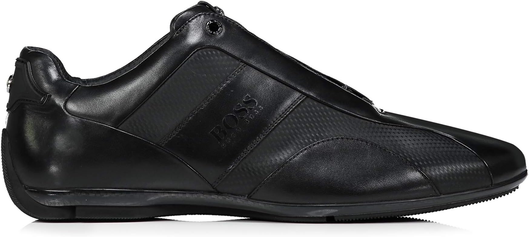 Hugo Black Leather Mercedes F1 Formula 1 Motor Sport Driving Shoes Trainers Sporty Lowp MXMB UK 5, EU 39, USA 6