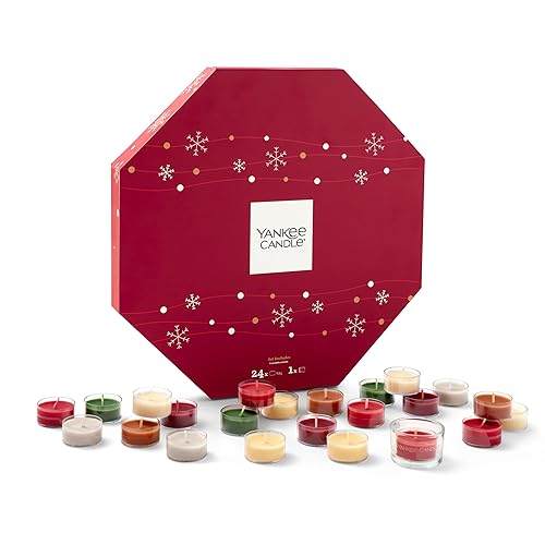 Yankee Candle Calendrier de l'Avent 2025 | Bougies parfumées | 24 bougies parfumées et 1 porte-bougies parfumées | Cadeaux de Noël parfaits pour les femmes - CALENDRIER DE L'AVENT