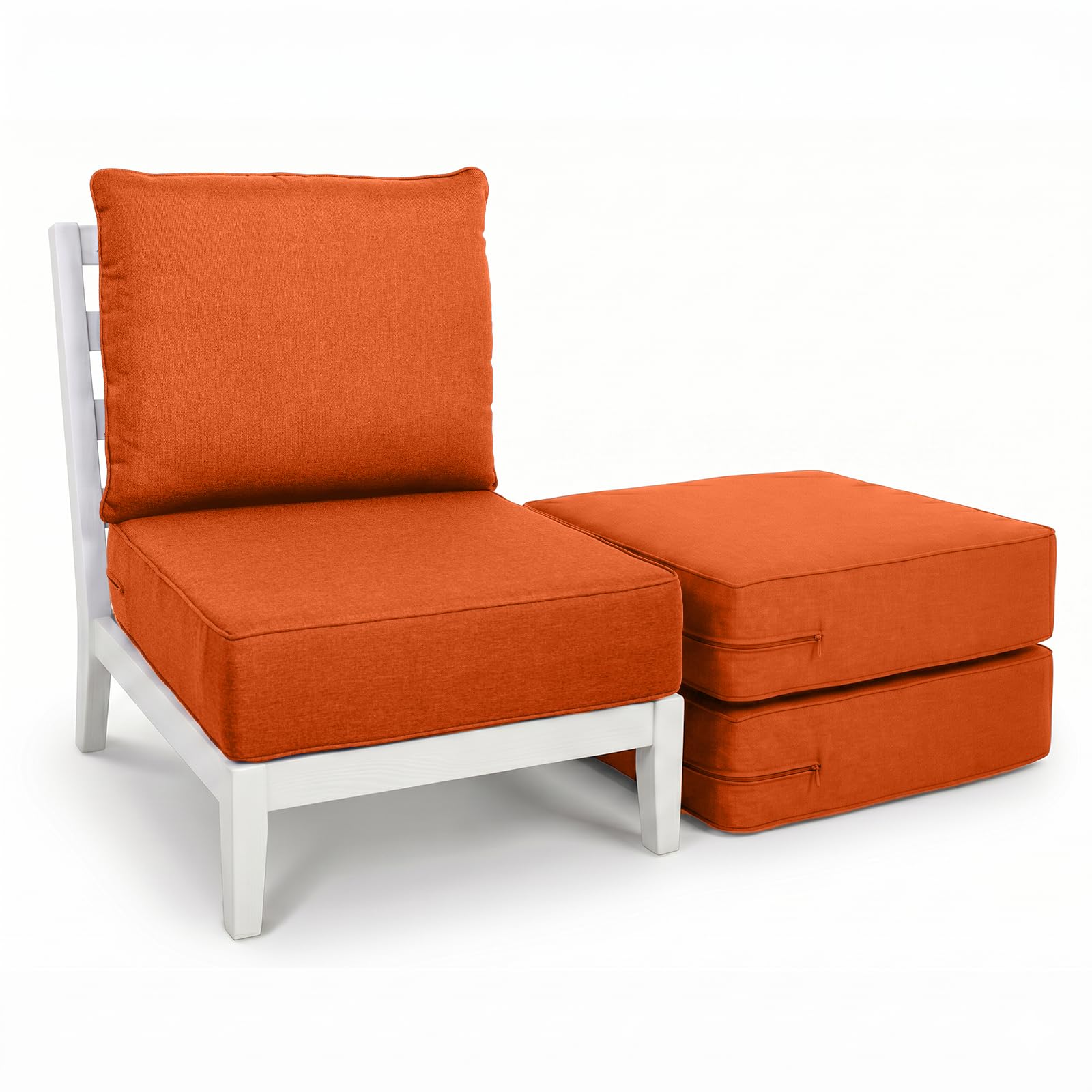 Luxury Outdoor Seat Cushion Set-24 x 24 x 6 Inch Outdoor Chair Cushions Set of 3 with Water Resistant &amp; Removable Cover Outdoor Cushions for Patio Furniture Chair Sofa Couch