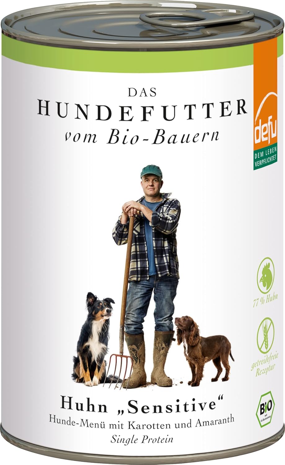 Charge Hundefutter Sensitive, Nassfutter mit Ente, Huhn, extra hoher Fleischanteil von 77 % – Bio-Qualität