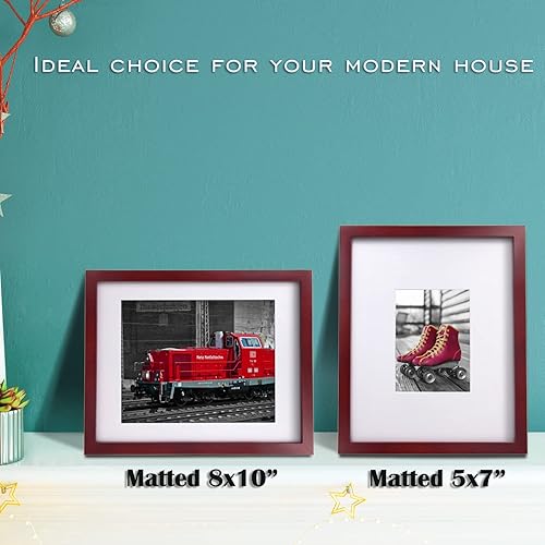 Vista 864 de Egofine Portarretratos de 9 x 12 pulgadas hecho de madera maciza con plexiglás, fotos de 5 x 7/6 x 8 con paspartú o de 9 x 12 pulgadas sin paspartú