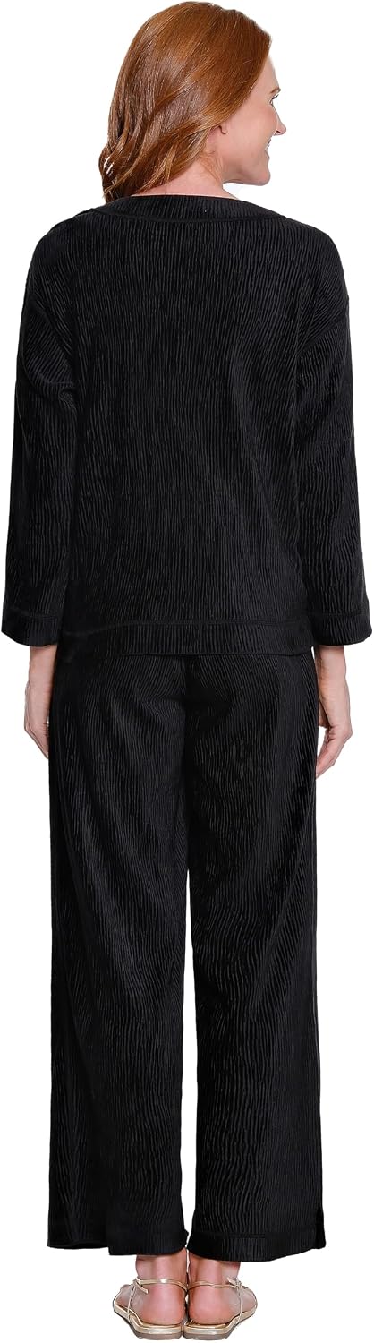 john mark Women's Ribbed Chenille Pull on Pant