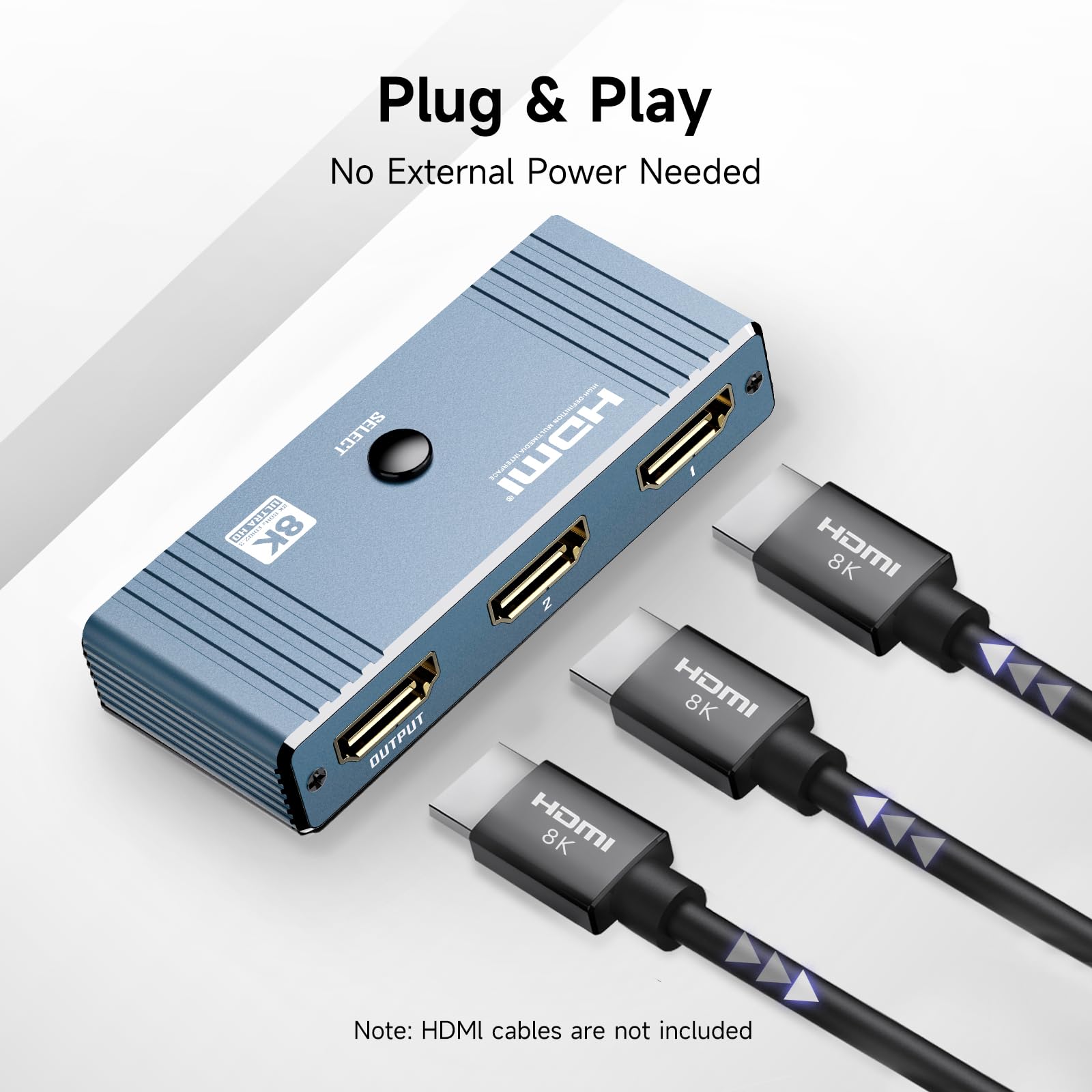 8K HDMI Switch 4K 120Hz HDMI Splitter Umschalter - 5 In 1 Out Splitter Schalter 8K@60Hz 4K@120Hz HDR10 HDCP 2.3 CEC Aluminium mit IR Fernbedienung für PS5/PS4 Xbox Switch