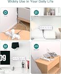 Addtam Flat Plug Power Bar, Ultra Thin Flat Extension Cord with 1050J Surge Protector, 12 Widely AC 3 Sides Multiple Outlets, 5Ft Wall Mount, Desk Charging Station for Home Office Dorm Room Essentials
