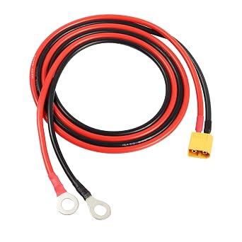 XT60 to O Ring Terminal Cable,XT60 Male to O Ring Connector Cable,with 1M 12AWG Silicon Wire,for RC Lipo Battery FPV Racing Drone1M/3.3FT