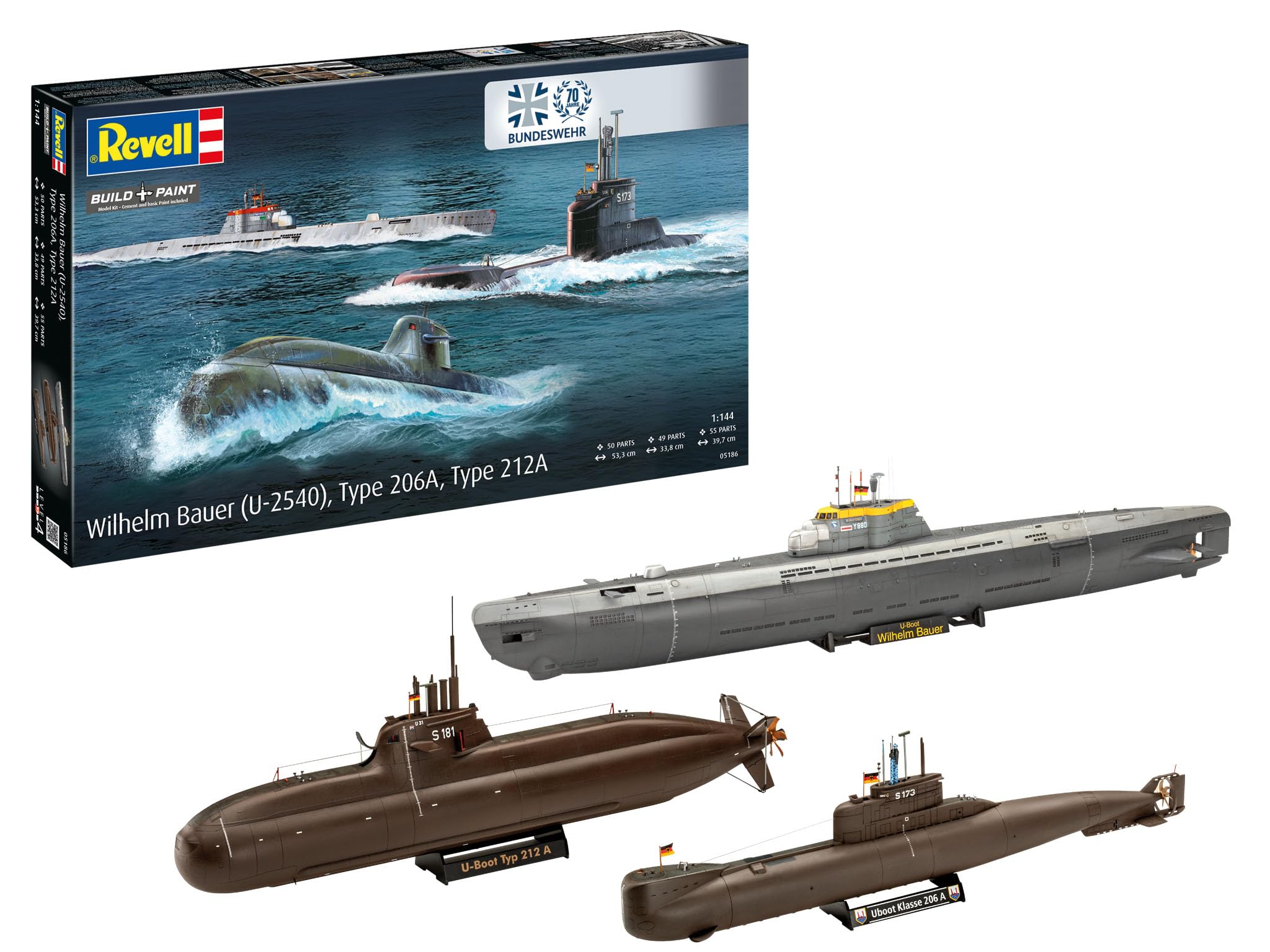 Revell Modellbau 70 Jahre Bundeswehr:Wilhelm Bauer,Type 206A,Class2