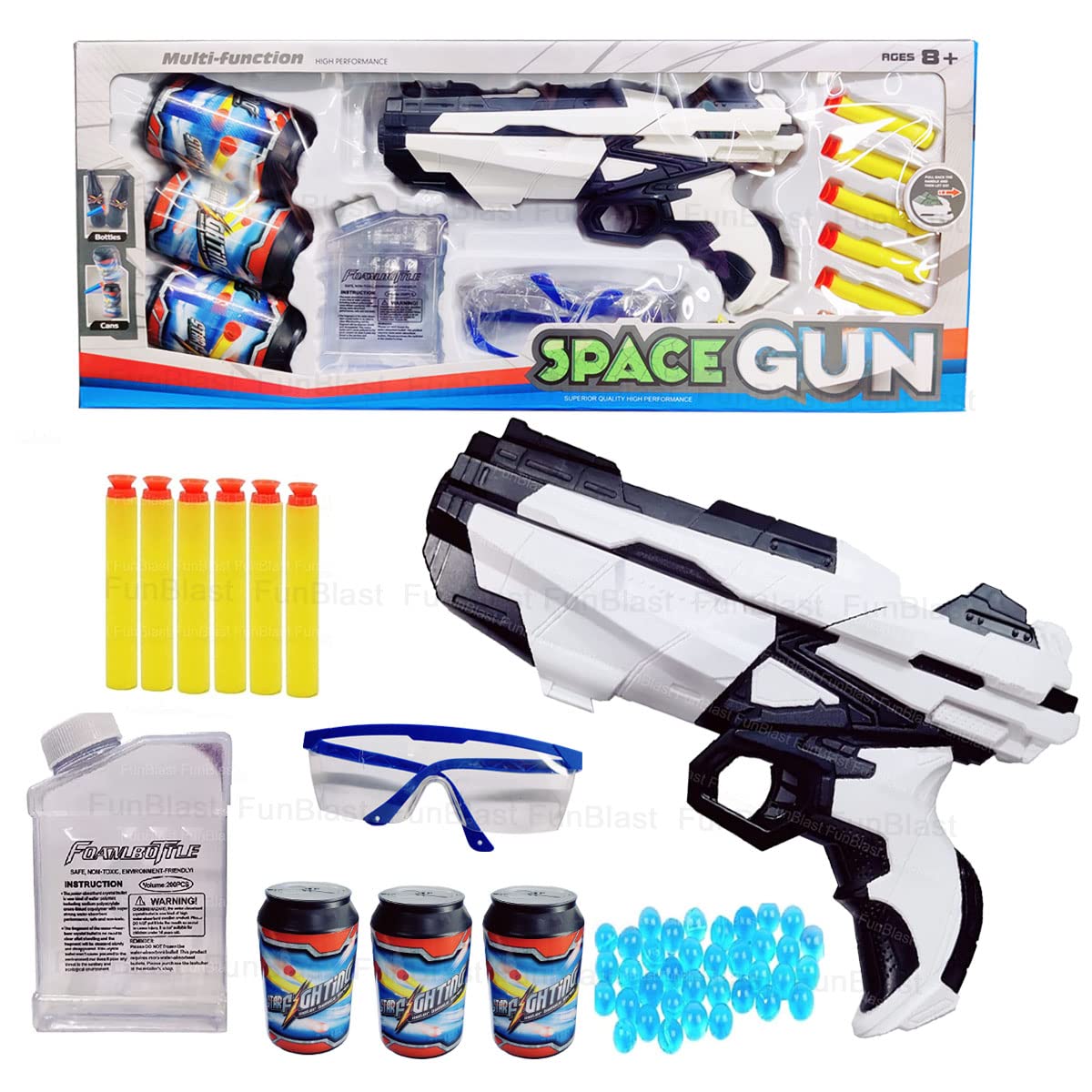 FunBlast High Speed Manual Soft Bullet Gun with 6 Foam Bullets 2 In1 Foam Bullets and Water