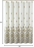 Vista 35 de Seville Farmhouse - Cortina de ducha moderna con estampado de rayas de poliéster, color amarillo, impermeable, cortina de baño, pequeña, 54 pulgadas