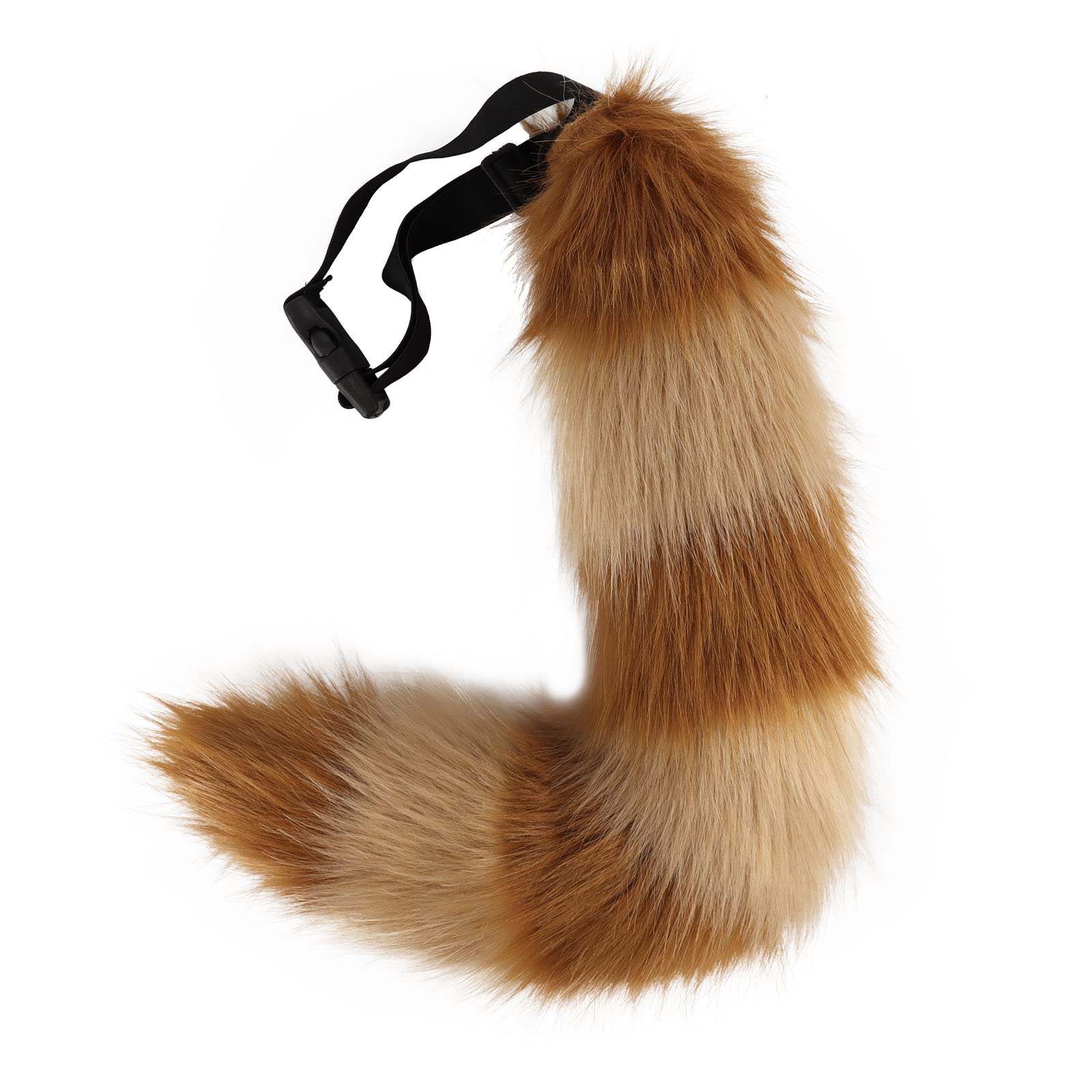 YXBOMG Red Panda Tail Cute Animal Lolita Fluffy Soft Tail Decoration, Halloween Cosplay Party Costume, Brown, Medium