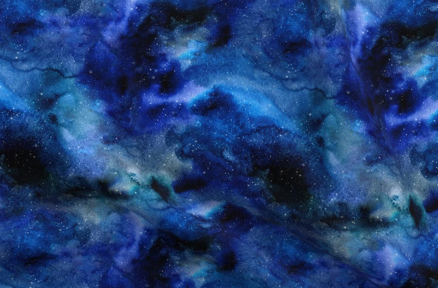 Spoonflower Fabric - Space, Galaxy, Blue, Black, Watercolor, Night, Abstract, Painting Printed on Petal Signature Cotton Fabric Fat Quarter - Sewing Quilting Apparel Crafts Decor